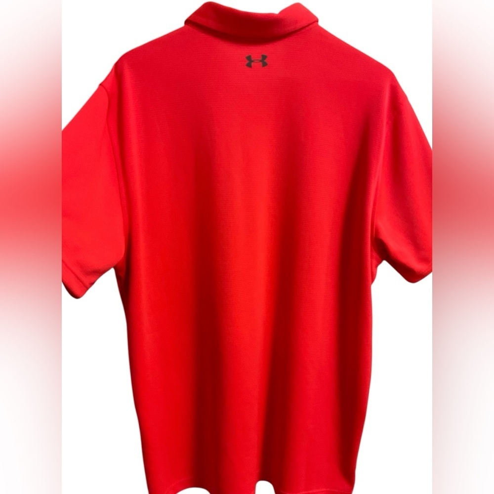 Under Armour HeatGear Polo Shirt Men’s 2XL Red Loose Fit Golf Performance - Picture 3 of 13
